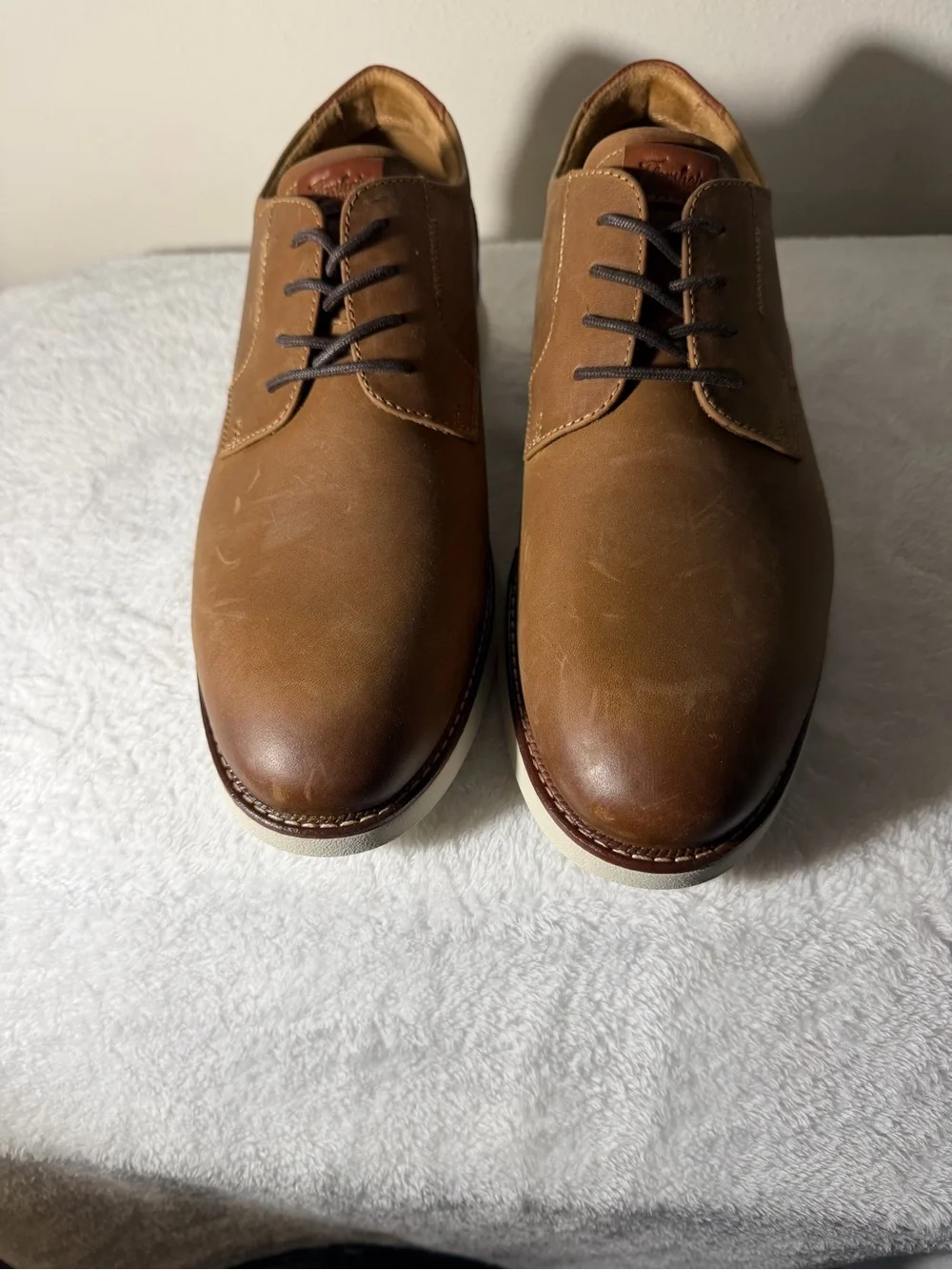 Men's Brown Leather Derby Shoes - Classic Casual Dress